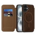 thumbnail image 2 of Wallet Case for iPhone 16, Magnetic Flip Kickstand Compatible with MagSafe, RFID Blocking Premium PU Leather Slim Shockproof Phone Case with Card Holder For iPhone 16,Coffee, 2 of 9