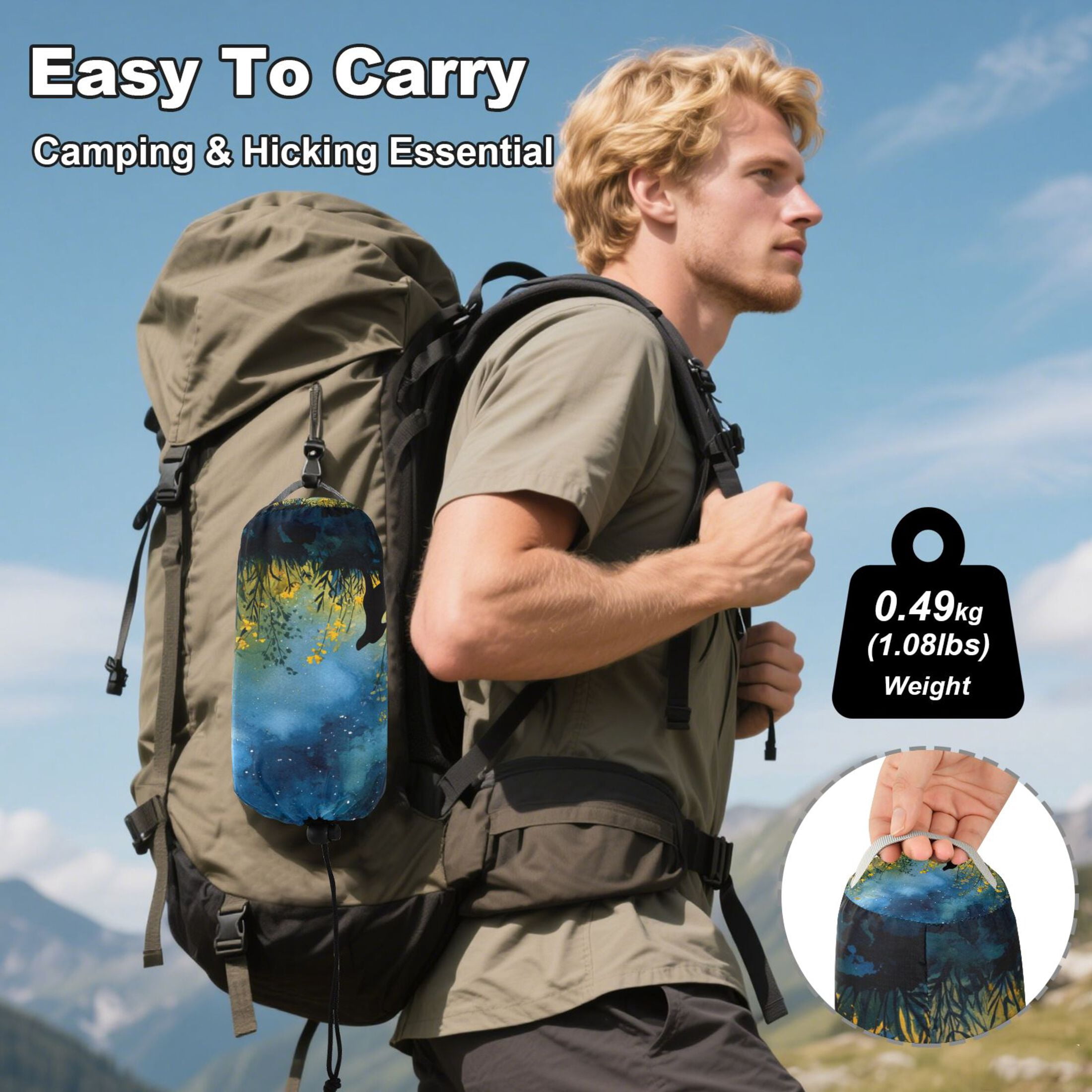 Hammock Camping Hammock Nylon Portable Hammock Travel Camping Hammock Night Black Dog