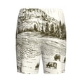 thumbnail image 2 of Lsque Cows Grazing On Meadow Mens Sleep Pajama Shorts,Short Pajama Pants, Cotton Ultra-Soft Knit-X-Large, 2 of 9
