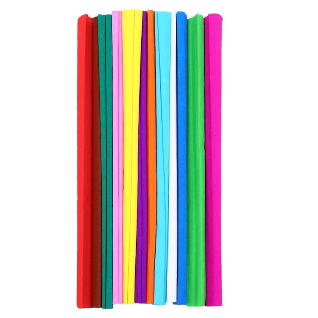 12 Rolls of DIY Flower Making Crepe Papers Wrapping Flowers Gifts Packing Papers