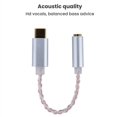 thumbnail image 2 of Amplificador de auriculares HIFI USB tipo C a adaptador de audio para auriculares de 3,5 mm, decodificador digital de 32 bits y 384 KHz, convertidor auxiliar plateado, 2 of 4