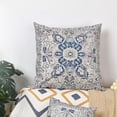 thumbnail image 2 of Grey Blue Boho Style Throw Pillow Cover Ethnic Design Pattern Short Plush Persian Carpet Tribal Pattern Throw Pillow Case 18x18 inch Cushion Cover Home Office Decorative Square, 2 of 6