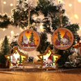 thumbnail image 2 of Árbol de Navidad adorno lámpara LED luz de madera Santa Claus Navidad colgante, sombrero blanco redondo anciano Feliz Sencillez, 2 of 5