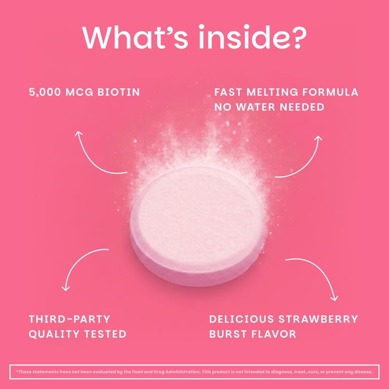 EZ Melts, Biotin, 90 Dissolvable Tablets, Vegan Strawberry Burst