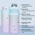 thumbnail image 5 of YZEGDCH 3Pcs Set Large Half Gallon Motivational Water Bottle with Straw Time Marker BPA Free for Sport and Fitness Purple Green, Gift for Women Men, Under 25 Dollars!(1x64oz,1x25oz,1x10oz), 5 of 9