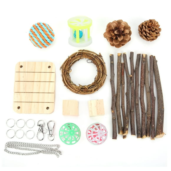 Rdeghly Natural Wooden Hamster Toys,11 Pack Hamster Toys Set Natural Wooden Teeth Care Molar Toys For Hamsters Guinea Pigs Bunnies And Other Small Animals
