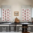 thumbnail image 2 of Mushroom (60) Kitchen Curtains - Vintage Tier Curtains for Bathroom Living RV Rod Pocket Window Drapes 36 Inch 2 Panels Set 28"x36" Window Treatment Tiers, 2 of 4