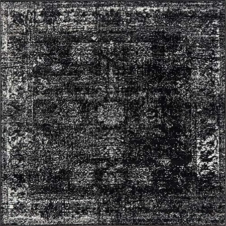 Unique Loom Sofia collection Traditional Vintage Black Square Rug (6 0 x 6 0)