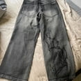 thumbnail image 5 of 2024 nuevos pantalones vaqueros holgados de cintura alta de color gris lavado retro de Jaded London para hombre, pantalones anchos góticos Harajuku Y2K, ropa de calle, 5 of 5