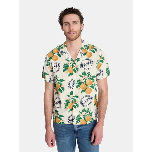 Blue Moon Men's and Big Men's Elevated Button Up with Short Sleeves, Sizes S-3XL