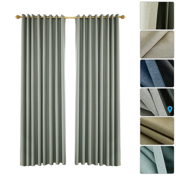Amdohai Blackout Curtains for Bedroom Grommet Insulated Room Curtains for Living