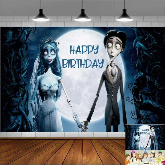 corpse bride Backdrop Banner Party Supplies Poster Movie Theme Background for Photography Kids Birthday Decorations