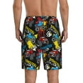 thumbnail image 3 of Easygdp Monster Car Men's Short Pajama Pants, Sleep Shorts, Household Pants, Casual Pants with Pockets - Large, 3 of 9