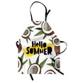 thumbnail image 1 of Hello Summer Apron Abstract Summertime Concept Wording in Trend Lettering and Coconut Halves, Unisex Kitchen Bib Apron with Adjustable Neck for Cooking Baking Gardening, Multicolor, by Ambesonne, 1 of 3