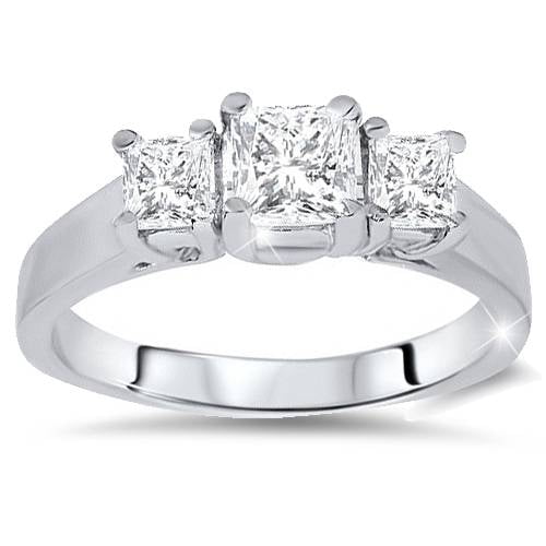 Pompeii 1 1/4ct Three Stone Diamond Ring 14K White Gold (H/I,I)
