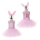 thumbnail image 3 of L Vestido tutú con lazo y cuello halter de tul rosa con cola de conejo para niñas con diadema con orejas de conejo disfraz de Cosplay para fiesta de Carnaval de Halloween de Pascu, 3 of 5