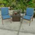 thumbnail image 2 of Jordan Manufacturing 44" x 21" McHusk Capri Blue Crosshatch Rectangular Outdoor Chair Cushion with Ties and Hanger Loop, 2 of 12