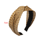 thumbnail image 2 of Diadema de paja, diadema con nudo bohemio, diadema ancha tejida a mano de color sólido para mujer MFZFUKR CPB-DE-LYY1067-1, 2 of 5