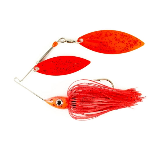 Nichols Lures Pulsator Metal Flake Double Willow Spinnerbait, Red Pepper, 1/2-Ounce