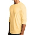 thumbnail image 3 of Gaukiv Men's Three Quarter Sleeve Shirts Raglan Crew Neck Shirts Solid Color Baseball Tops Yellow XL, 3 of 7