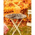 thumbnail image 5 of Round Fitted Tablecloths Cute Squirrel Fall Tree Deciduous Waterproof Table Cover for Kitchen Dining Party Orange Buffalo Plaid Retro Linen,55"-60", 5 of 6