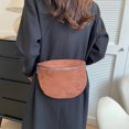 thumbnail image 4 of husxh Women Trendy Crossbody Bag Pu Leather Chest Bag Stylish Hobo Bag Solid Color Half Moon Crossbody Bag Adjustable Wide Strap Ladies Commuting Bag, 4 of 9