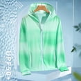 thumbnail image 3 of Mdesiwst Men Gradient Color Thin Jacket Coat Hooded Long Sleeve Thumbhole Design Pockets Zipper Placket Sunscreen Clothing Fishing Sun Protection Coat, 3 of 6