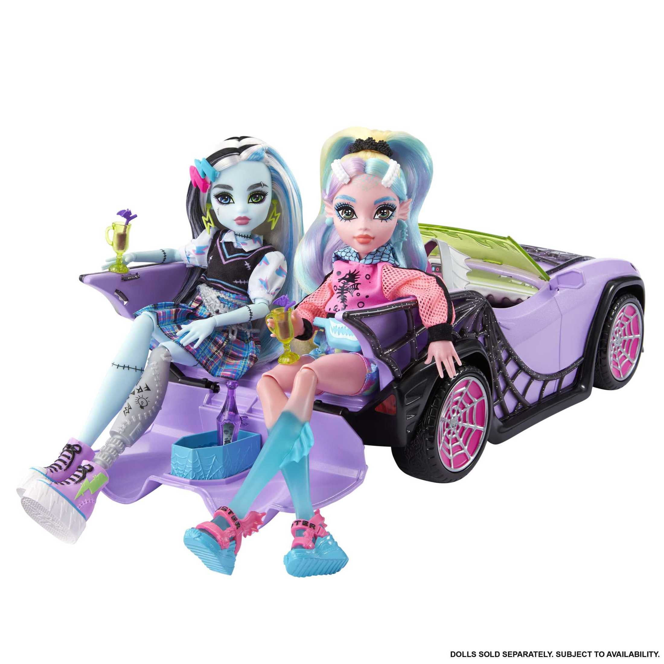 Monster High Ghoul Mobile Toy Car, Purple Spiderweb Convertible