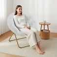 thumbnail image 5 of CONCETTA Folding Saucer Chair, Round X-Large Faux Fur Comfy for Lounge, Bedroom, Adults, White, 5 of 7