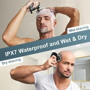 SweetLF Head Shavers for Bald Men, 8D Rotary Detachable Balder Shavers 6-in-1, IPX7 Waterproof Dry Wet Rechargeable Electric Razor Grooming Kit for Men