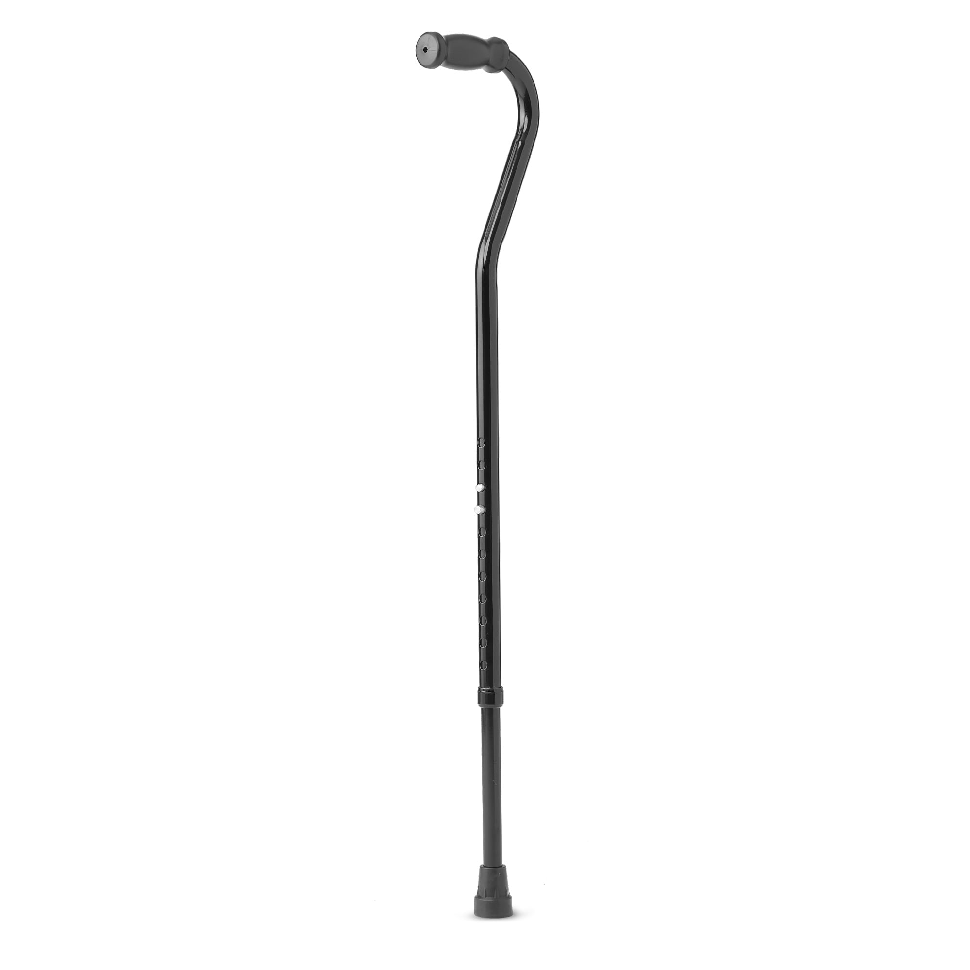 Medline Bariatric Offset Walking Cane for Seniors and Adults, Adjustable Height 29 to 38 Inches, 500 lb Capacity, Black