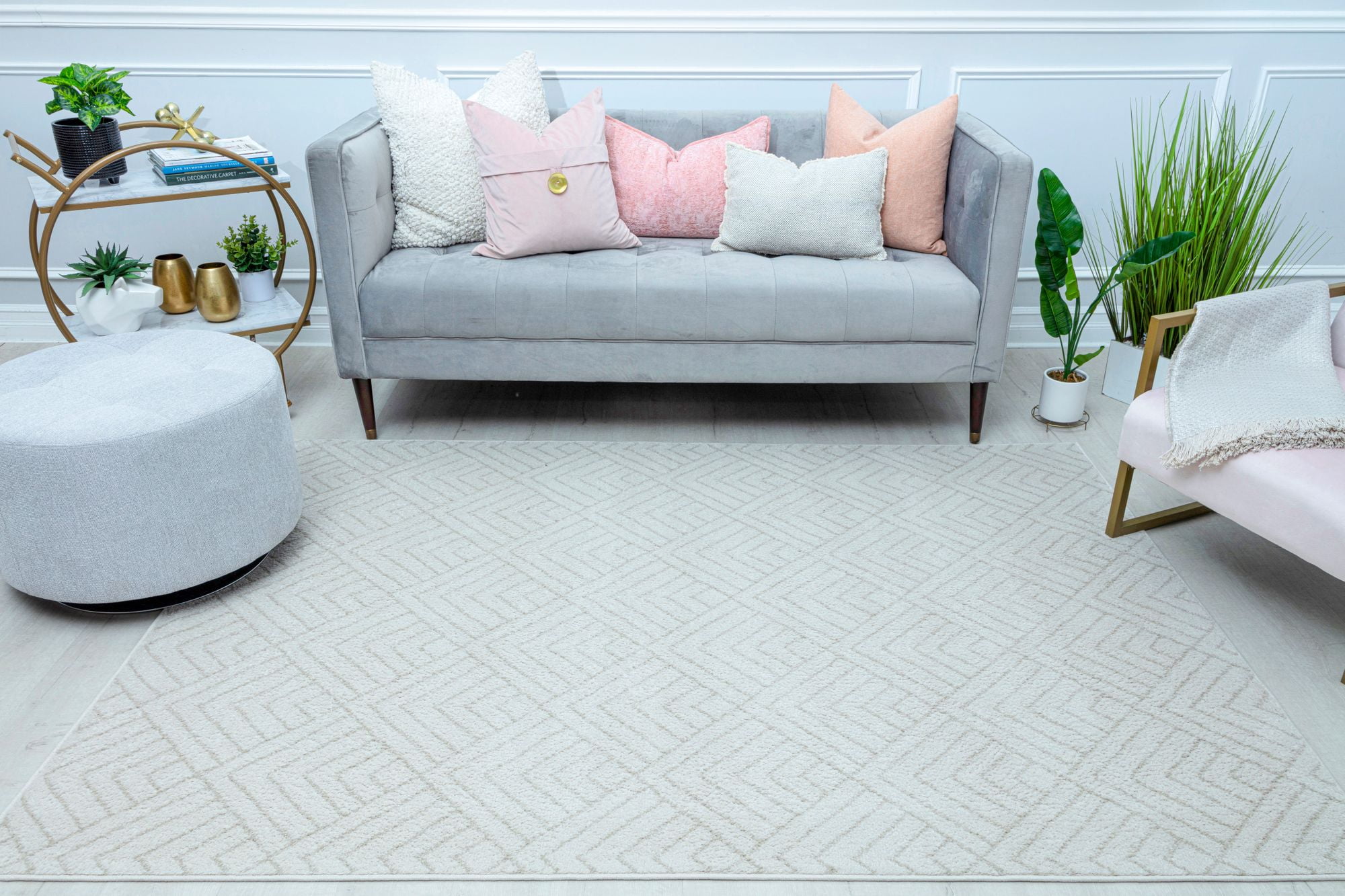 Mason Brooks Azure AZ10C Deco Cream Geometric Contemporary Ivory Area Rug, 8'3" X 10'0"