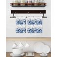 thumbnail image 3 of Blue Floral Kitchen Dish Towels for Drying Dishes Set of 2, Vintage Farmhouse Garden Flower Leaves Waffle Weave Microfiber Hand Tea Bathroom Towels Quick Dry & Absorbent Towel 15.7x23.6, 3 of 7
