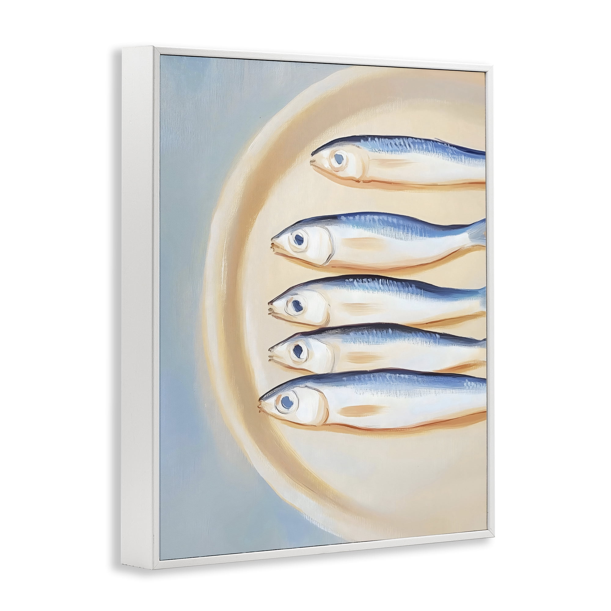 Stupell Industries Plate of Sardines White Framed Giclee Art, design by The Prints Vibe