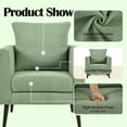 thumbnail image 6 of Accent Chair,Fabric Armchair Club Chair Single Chair Upholstered Arm Chair with Solid Wood Legs for Living Room/Bedroom,Green, 6 of 7