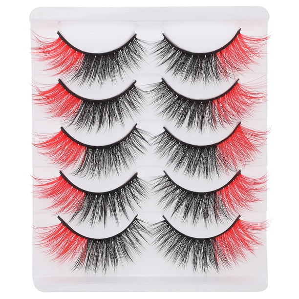 5 pares de pestañas postizas naturales, extensiones de pestañas de maquillaje con caja.
