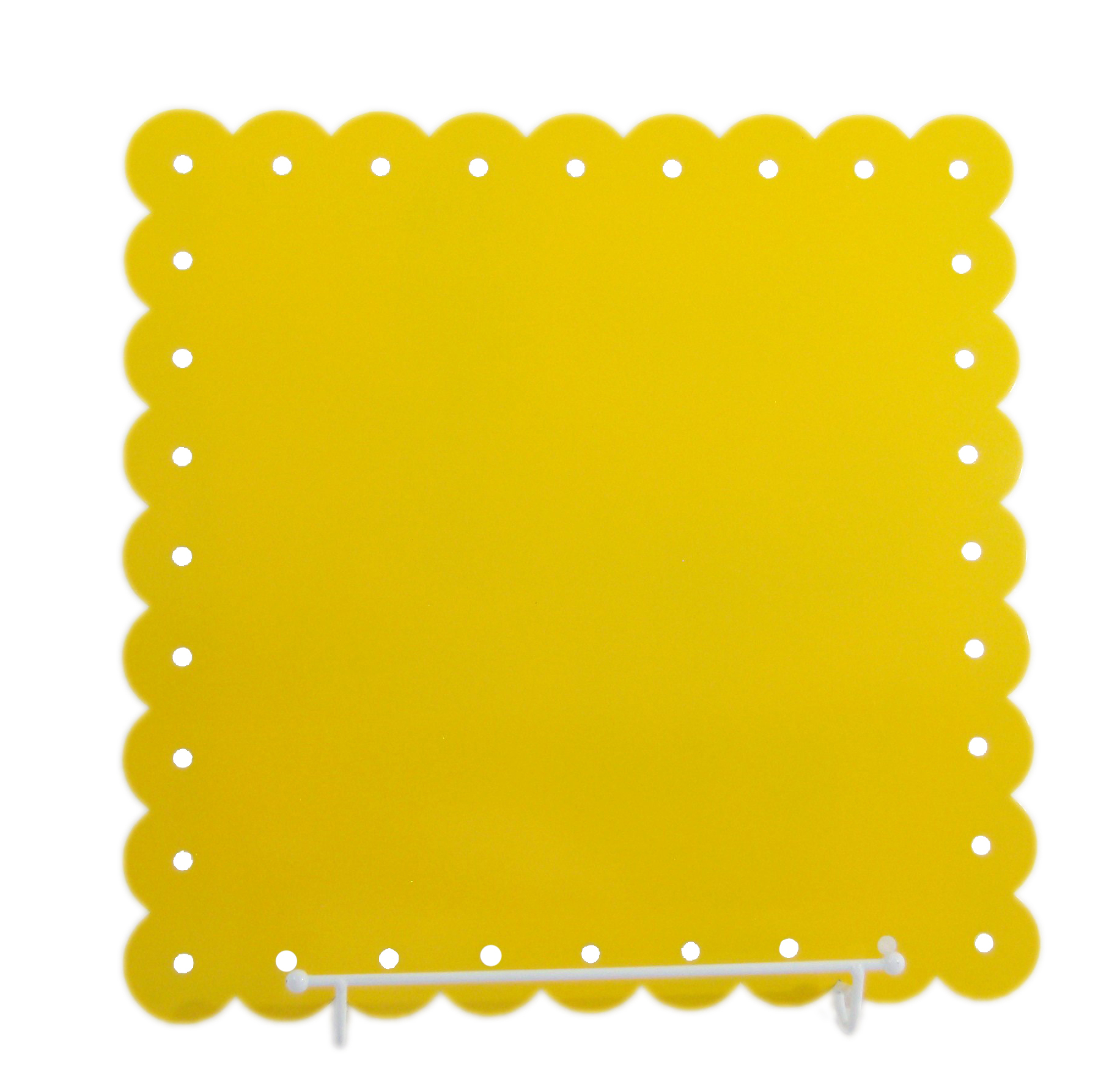 Large Lemon Yellow Scalloped Note Board & Stand