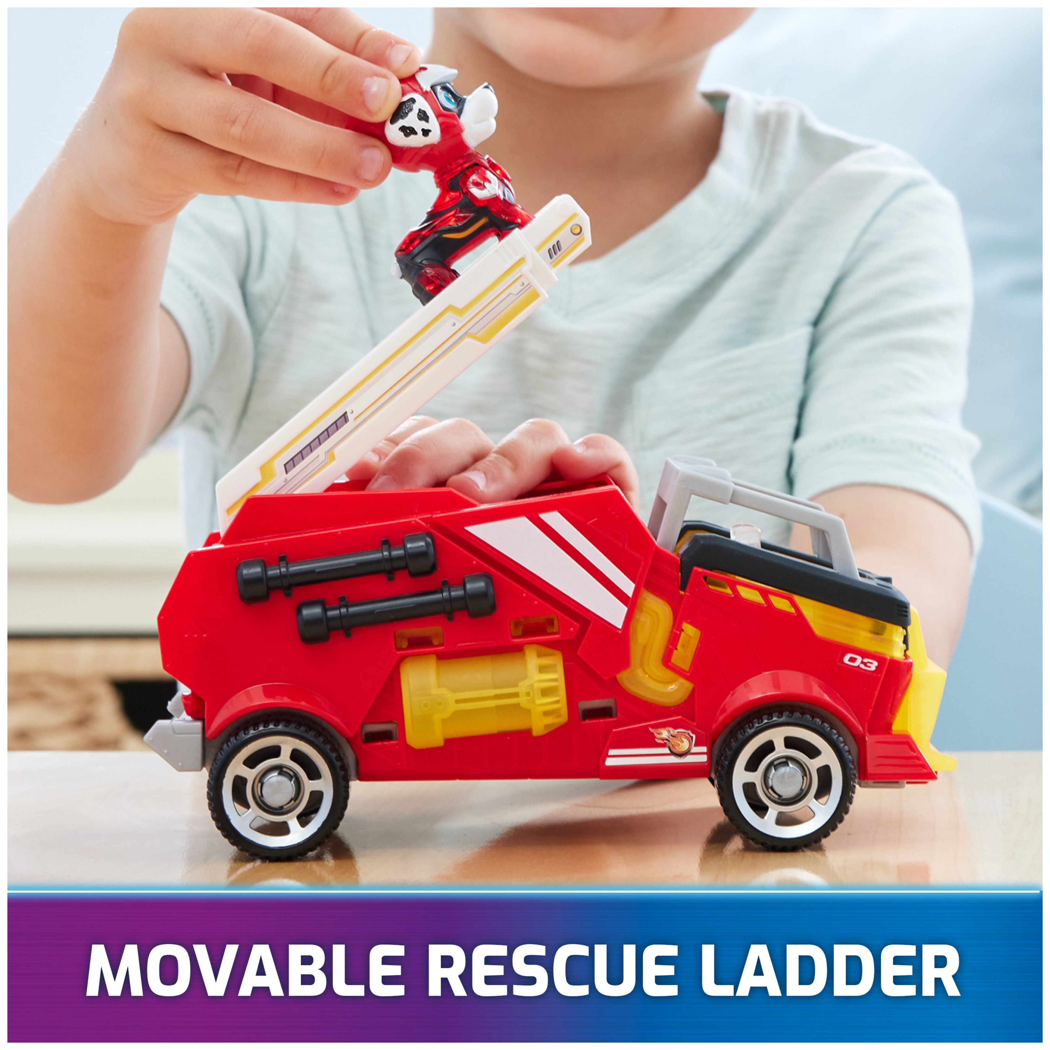 PAW Patrol: The Mighty Movie, Firetruck with Lights, Sounds & Marshall Figure, Ages 3+