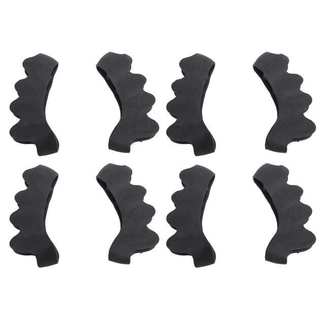Separadores de dedos de silicona, 8 unidades, diseño ergonómico, fácil de limpiar, corrector de dedos superpuestos para mujeres y hombres, color negro.