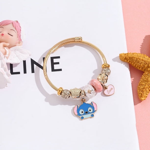 Regalos para estudiantes para niños Pulseras Pulsera con dijes de animales de dibujos animados Cuentas de acero inoxidable ajustable Niñas Niños Pulsera de Hello Kitty