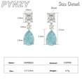 thumbnail image 5 of PYNZY Dangle Drop Earrings for Women Blue Cubic Zirconia Jewelry with Teardrop Paraiba Plated White Gold as Gift, 5 of 6