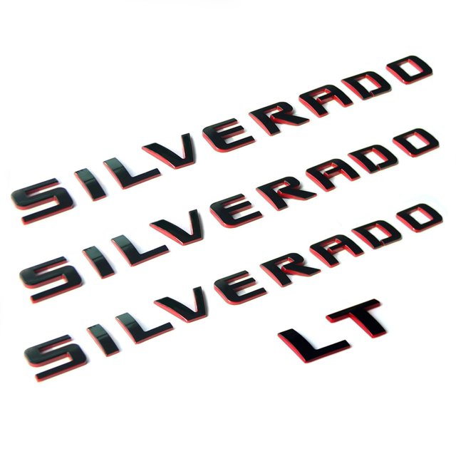 Placa de identificación OEM Yoaoo de repuesto con emblema para Silverado, paquete de 4