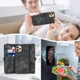 thumbnail image 3 of Asuwish Compatible with iPhone 13 Pro 6.1 inch Phone Case Zipper Wallet Tempered Glass Screen Protector Strap Flip Card Holder Cell Cover for iPhone13Pro 5G i i-Phone i13 iPhone13 13Pro Women Black, 3 of 7