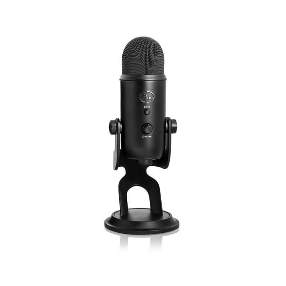 Blue Yeti USB Microphone for Recording, Streaming, Gaming, Podcasting on PC and Mac, Condenser Mic for Laptop or Computer with Blue VO!CE Effects, Adjustable Stand, Plug and Play - Blackout