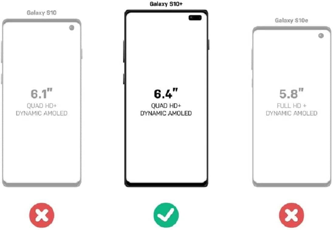 OtterBox Defender Series Screenless Edition Case for Samsung Galaxy S10+ Only - Holster Clip Included - Non-Retail Packaging - Black