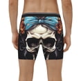 thumbnail image 4 of Cauagu Bow Flower Skull Print Men's Boxer Briefs, Funny & Cute Underwear Elastic Waistband Briefs Ideal Gift for Men,1-Pack, 4 of 7