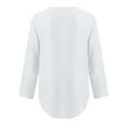 thumbnail image 5 of WTXUE Blouses for Women Button Women LadiesLoose Shirt Chiffon Zipper s Plus Size Tops Long Sleeve Plus Size Tops for Women, White Large, 5 of 8