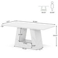 thumbnail image 5 of Tribesigns 63-Inch Dining Table for 4 to 6 People, Modern Rectangular Dining Room Table, Wooden Faux Marble Dinner Table with Sturdy Base, 5 of 7