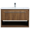 thumbnail image 5 of Elegant Decor VF43030WB 30 in. Single Bathroom Floating Vanity in Walnut Brown - 24 x 18.31 x 19.69 in., 5 of 14