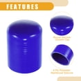 thumbnail image 5 of Unique Bargains 1 Set 63mm 2.48" ID Silicone Hose Cap W/ Clamp Intake Vacuum Hose End Plug for Car Silicone Blue, 5 of 6